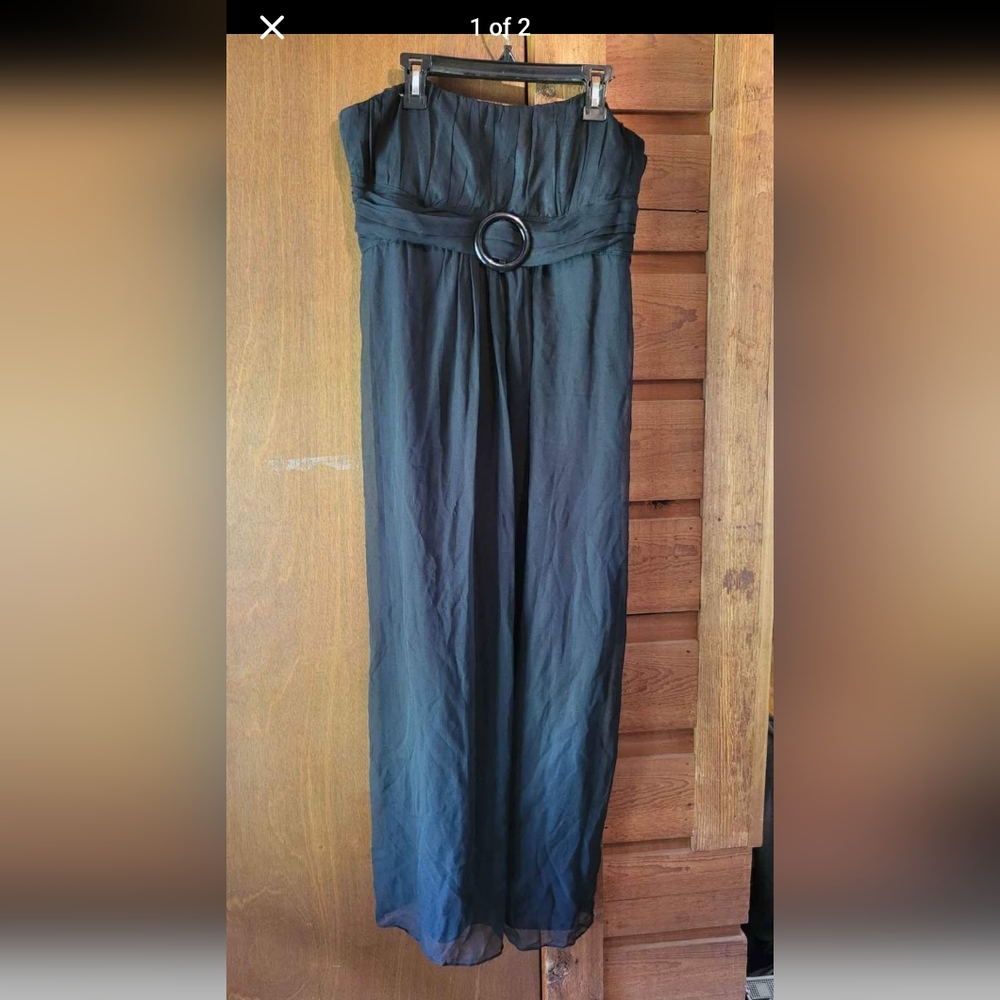 Elegant Black Strapless Maxi Dress